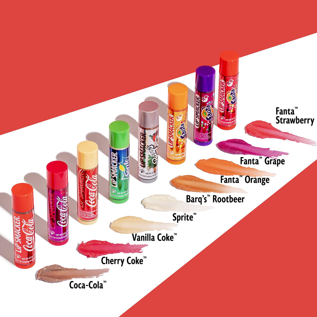 Lip Smacker Coca-Cola Flavored Balm – 8-Pack, Includes Coke, Cherry Vanilla, Sprite, Root Beer & More