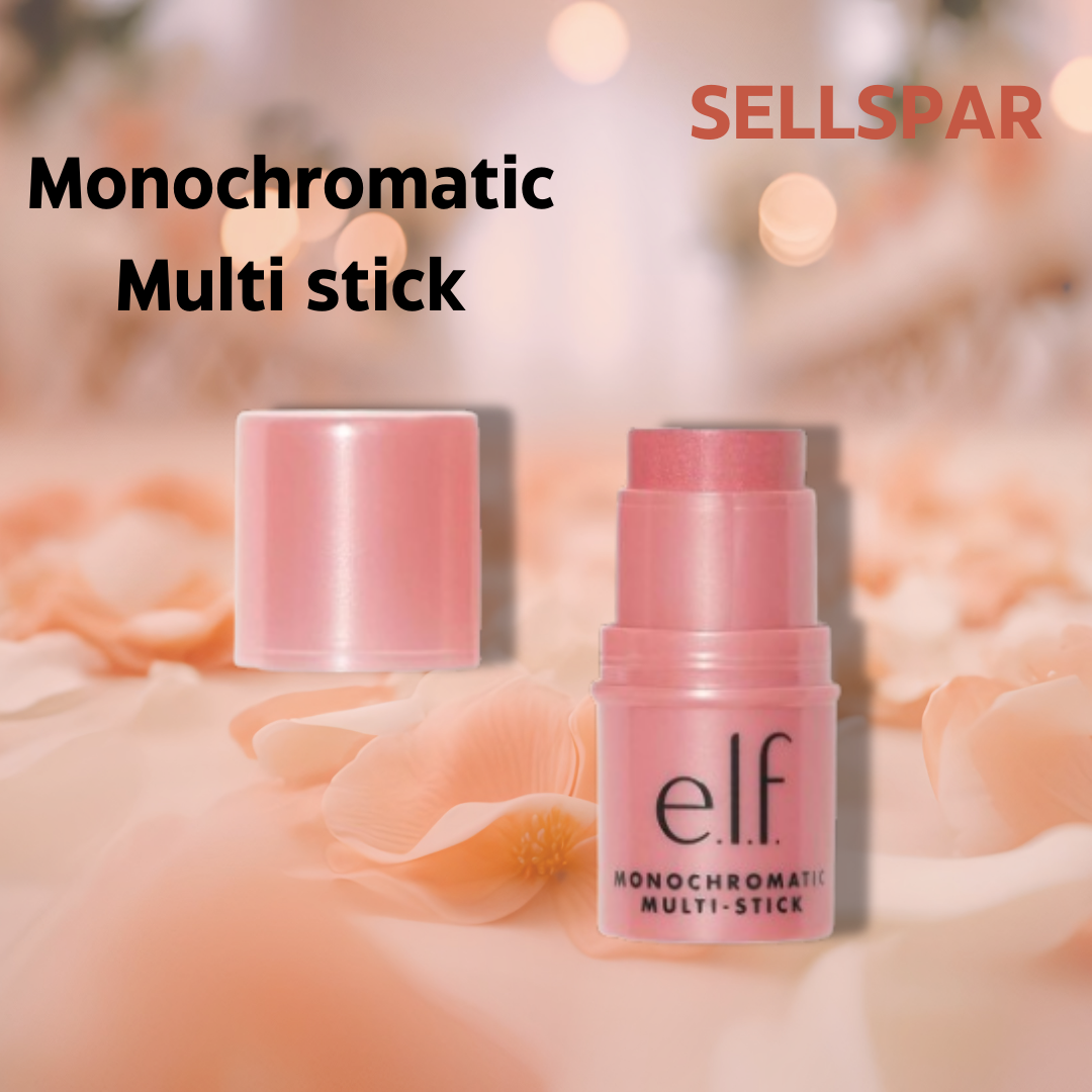 e.l.f. Monochromatic Multi Stick – Creamy Color for Eyes, Lips & Cheeks, Dazzling Peony